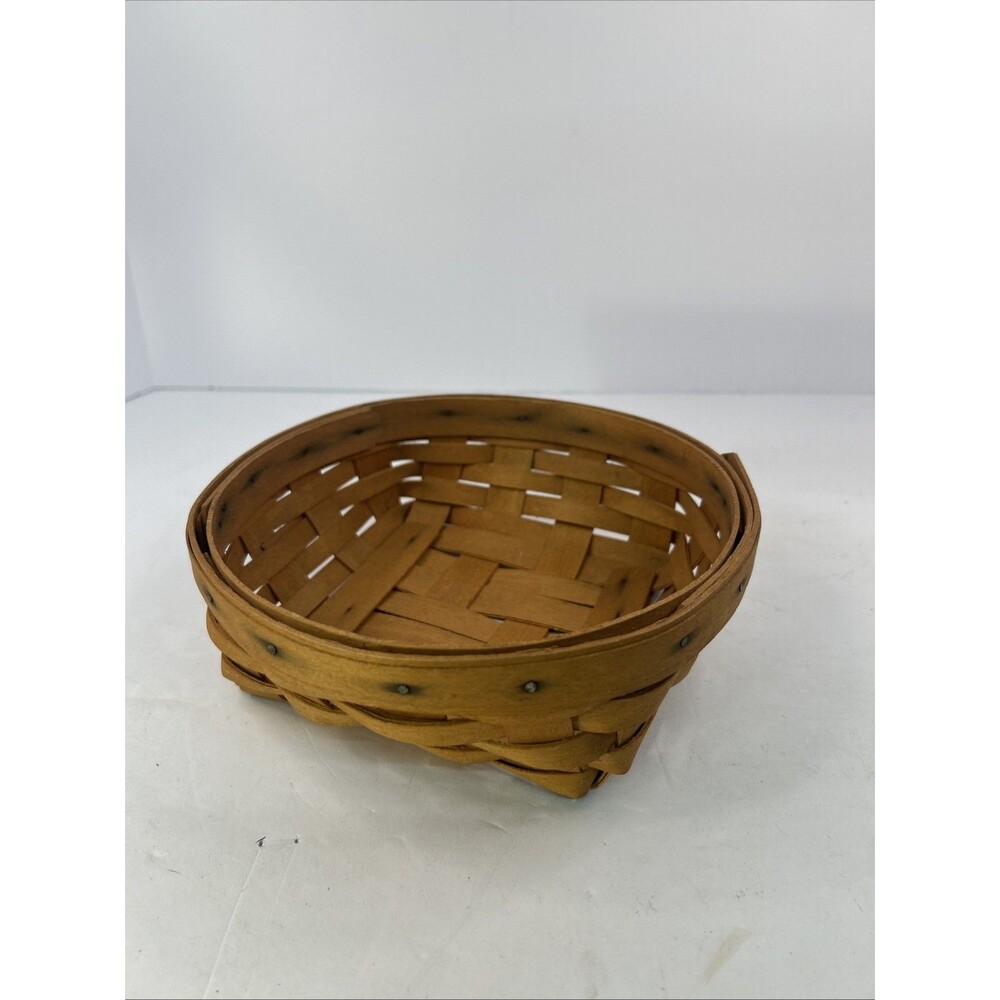 Vintage 2000 Longaberger Handwoven Small Darning Basket Signature JB